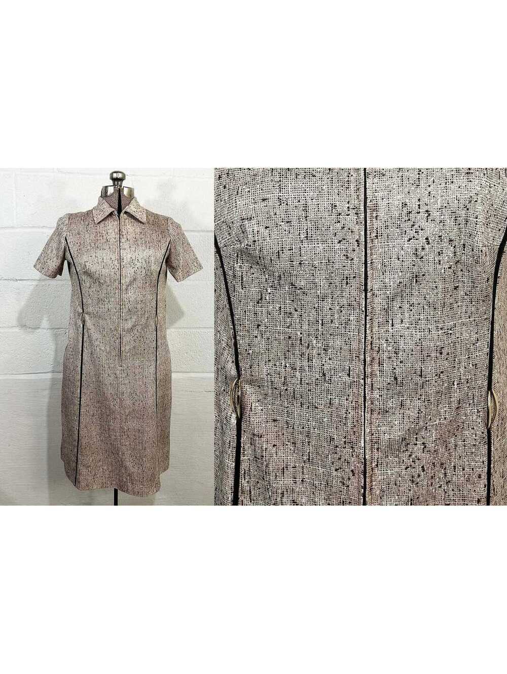 1960s Mod Shift Dress Lorac Originals Front Zip Large